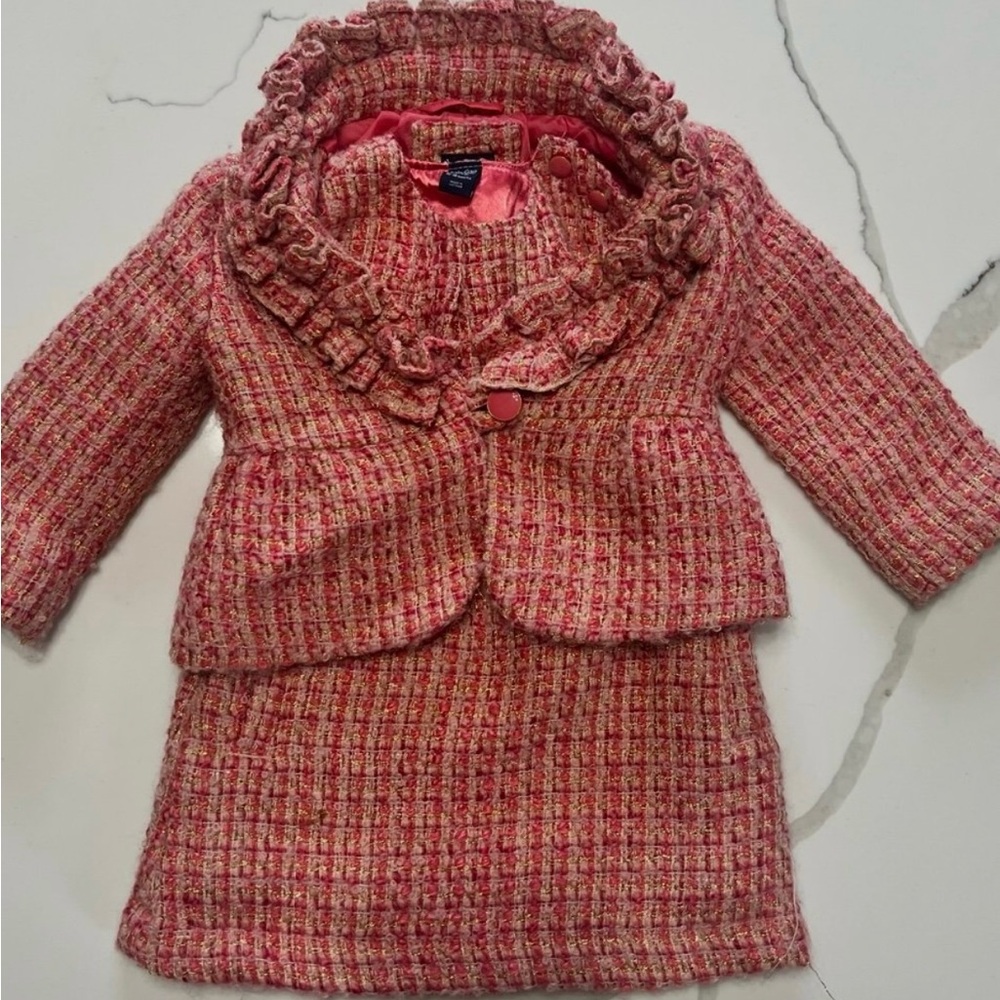 GAP Kid’s Pink Tweed Jacket and Matching Dress, size 12-18 months